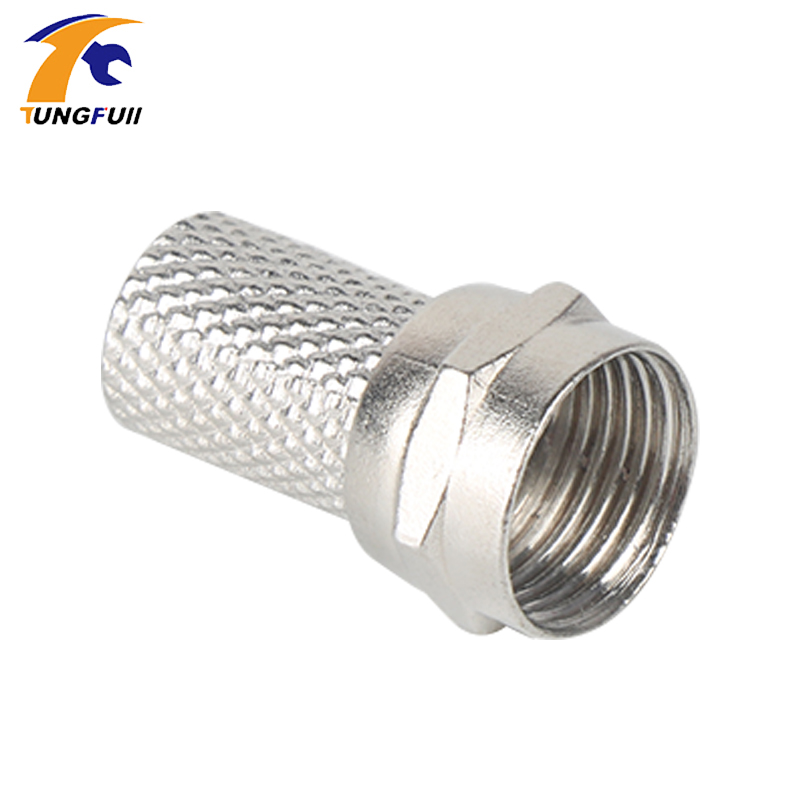 Nuevo Conector de Cable tipo RG6 F giratorio de cobre, conector de alta calidad para antena de TV satélite, Cable coaxial F