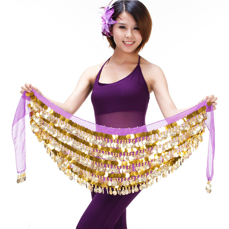 Zware 5-lagen munten riem buikdans kostuum heupsjaal wrap tailleband India danseres multi kleur dansen riem heupsjaal