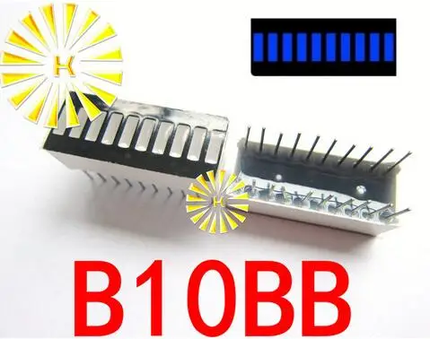 Tubo Digital LED de 10 segmentos, barra de 10x25mm, módulo de pantalla B10G, B10R, B10BB, B10BY, B10BW, 10 unidades