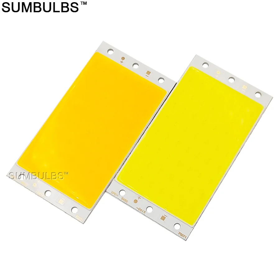 Módulo de lámpara de tira de luz LED COB de 94x50MM 15W DC 12V 1600LM ultral brillante cálido blanco frío azul chip cob a bordo bombilla LED de matriz