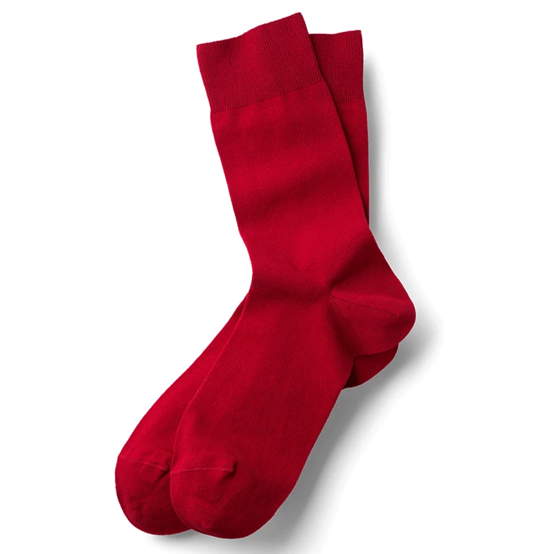 Calcetines Match-Up de color rojo bambú para hombre, calcetines de vestir de negocios antibacterianos transpirables (6 par/lote)