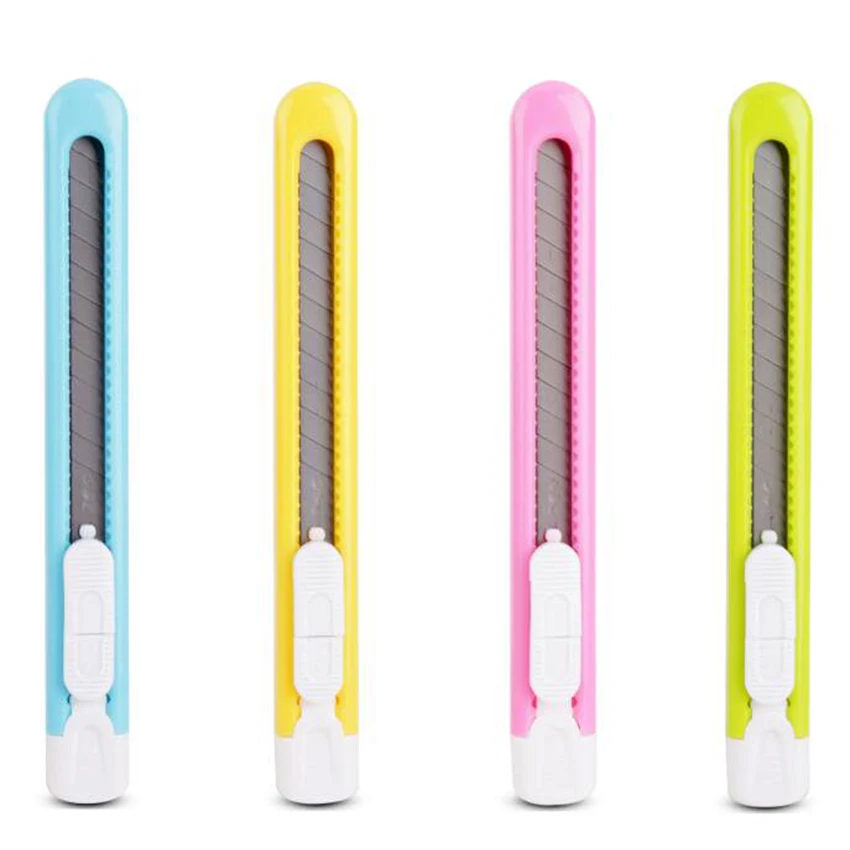 Candy Color Mini Utility Knife Photo Box Paper Cutter Office School Tools Supplies Art And Craft 130*10mm