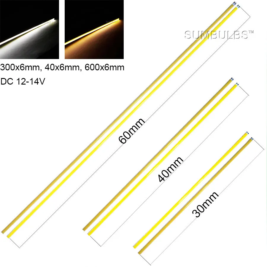 Sumbulbs 12V COB Bóng Đèn LED 2W-200W Trắng Xanh Đỏ Màu Tròn COB LED thanh Đèn Dây DC12V DIY Đèn Chip