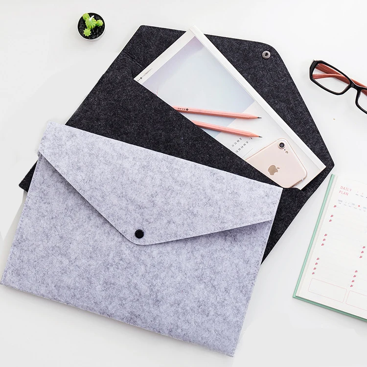 Simple A4 Big Capacity Document Bag pad Business Briefcase File Folders Chemical Felt Filing Product 5colors available