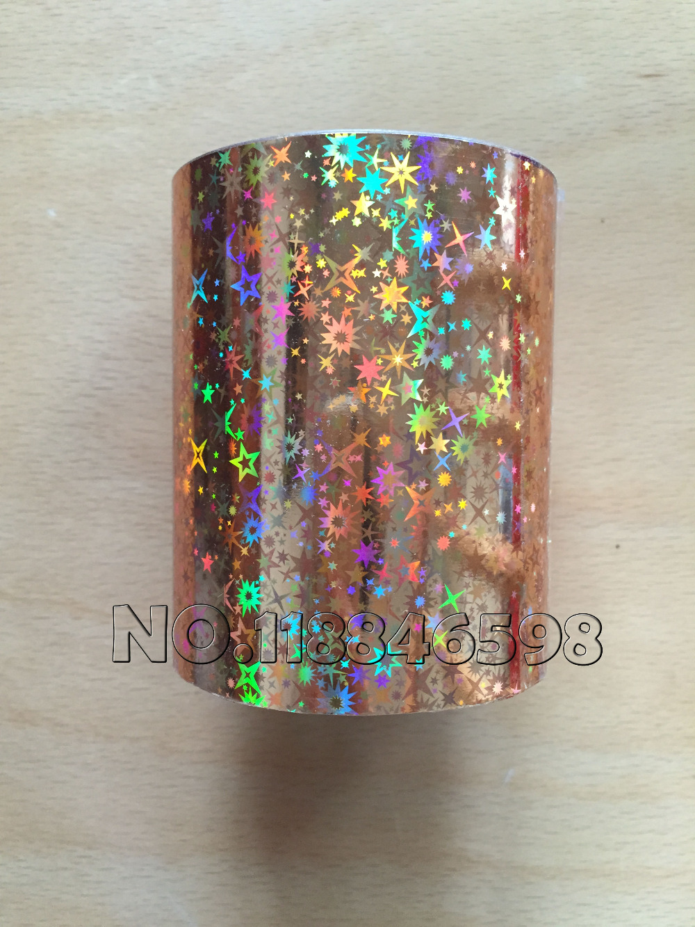 Feuille holographique pour estampage à chaud, pour papier ou plastique, couleur or, 80mm x 120M, belle carte à faire soi-même