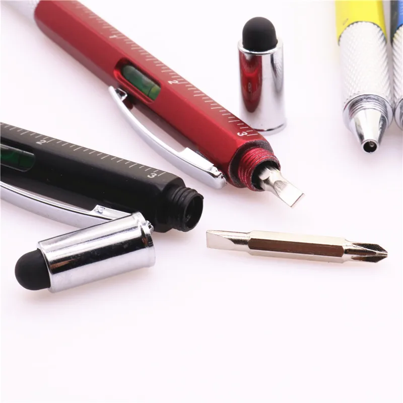 Tool pen Arrival Tool Ballpoint Pen Screwdriver Ruler Spirit Level with a top and scale multifunction 6 in 10Pc pen