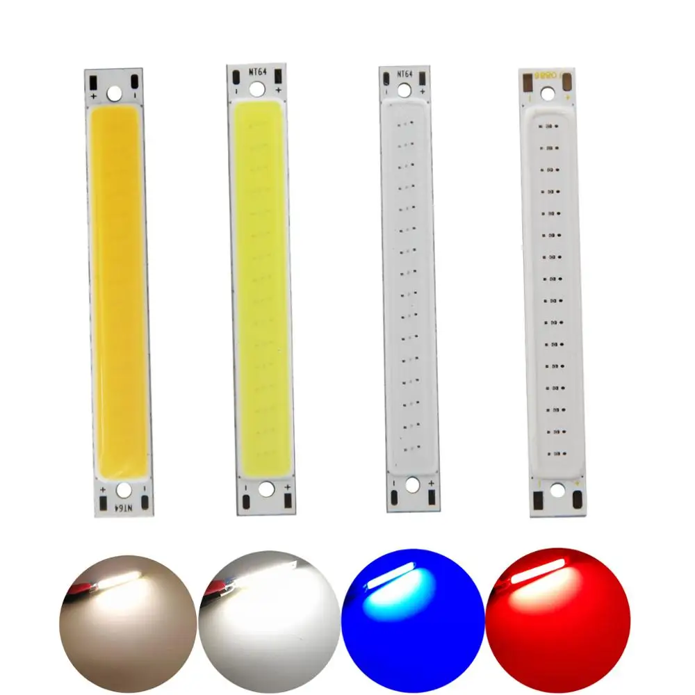 [[Allcob] Hãng Sản Xuất 60X8 Mm LED COB Dây 1W 3W 3V 3.7V DC ấm Trắng Xanh Đỏ COB LED Nguồn Cho DIY Xe Đạp Đèn Làm Việc Ánh Sáng