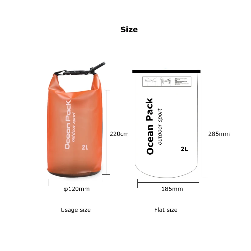 2l防水ドライバッグ,防水,ラフティング,カヤック,カヌー,釣り,セーリング,ボート用の収納ポーチ
