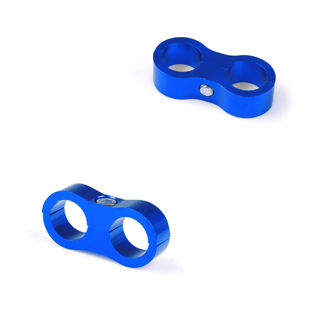An4 an6 an8 an10 an12 mangueira de borracha trançada braçadeira de linha de alumínio anodizado separador divisor braçadeira kit preto azul