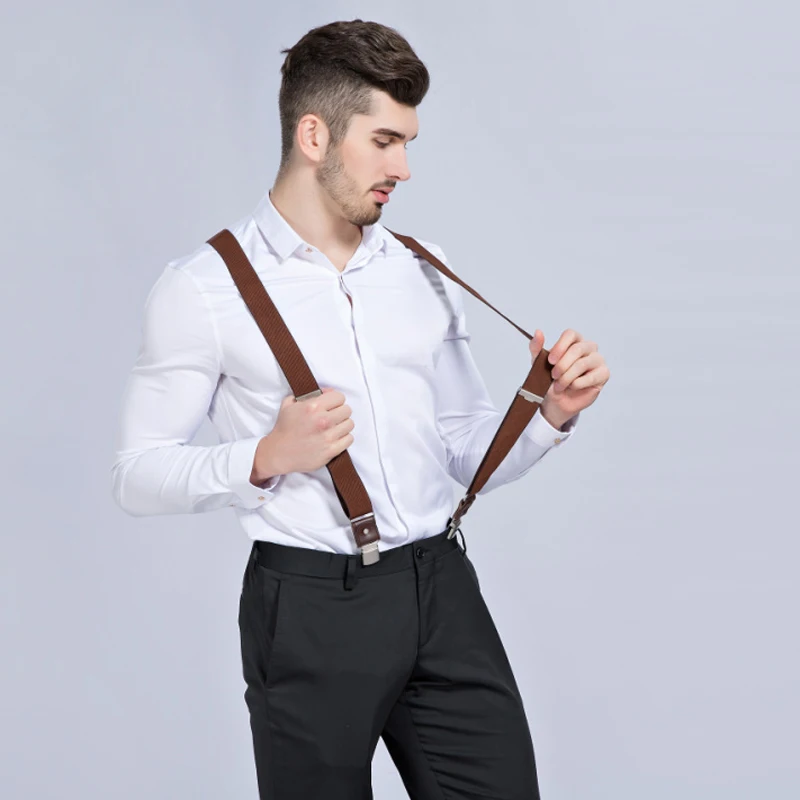 2022 Người Đàn Ông Của Treo Niềng Răng Mới 3 Clips Da Giản Dị Suspensorios Quần Dây Đeo Món Quà Cho Cha Chất Lượng Cao Tirantes