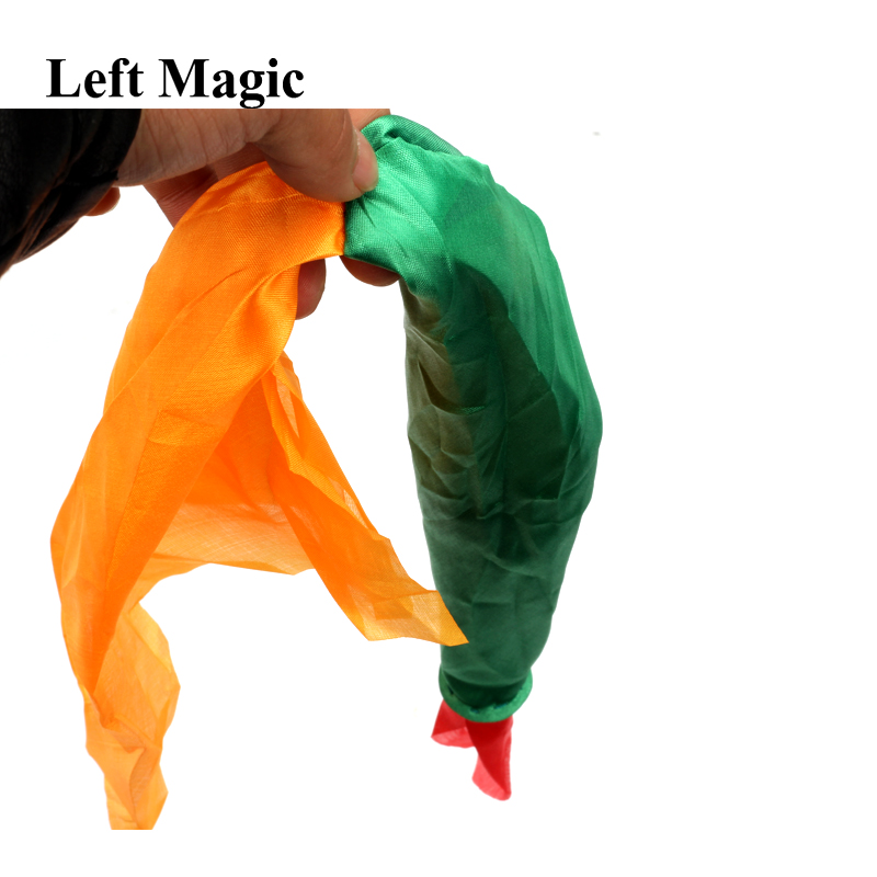Truco de magia de seda vinculado que cambia de Color, bufanda de seda para truco de magia de Mr. Magic, accesorios de broma, herramientas de 22cm * 22cm E3117