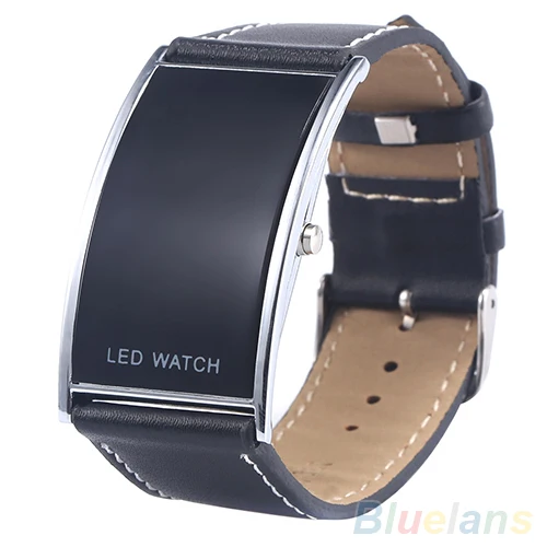 Hombres Mujeres Arco puente estilo LED Digital fecha imitación correa de cuero reloj de pulsera electrónica reloj caliente moda Casual dropshipping