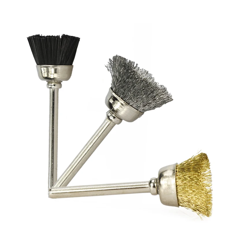 XCAN Đánh Bóng Bánh Bàn Chải 10 Chiếc 3.mm Vỏ Dây Bàn Chải Cho Dremel Dụng Cụ Quay Phụ Kiện