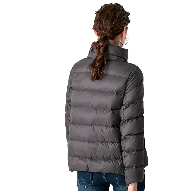 Mới Mùa Đông Nữ Cực Lông Vũ Cổ Áo Đứng Áo Thương Hiệu Áo Không Trọng Lượng Parkas Bánh Mì Cổ Warmness Nóc Áo Khoác