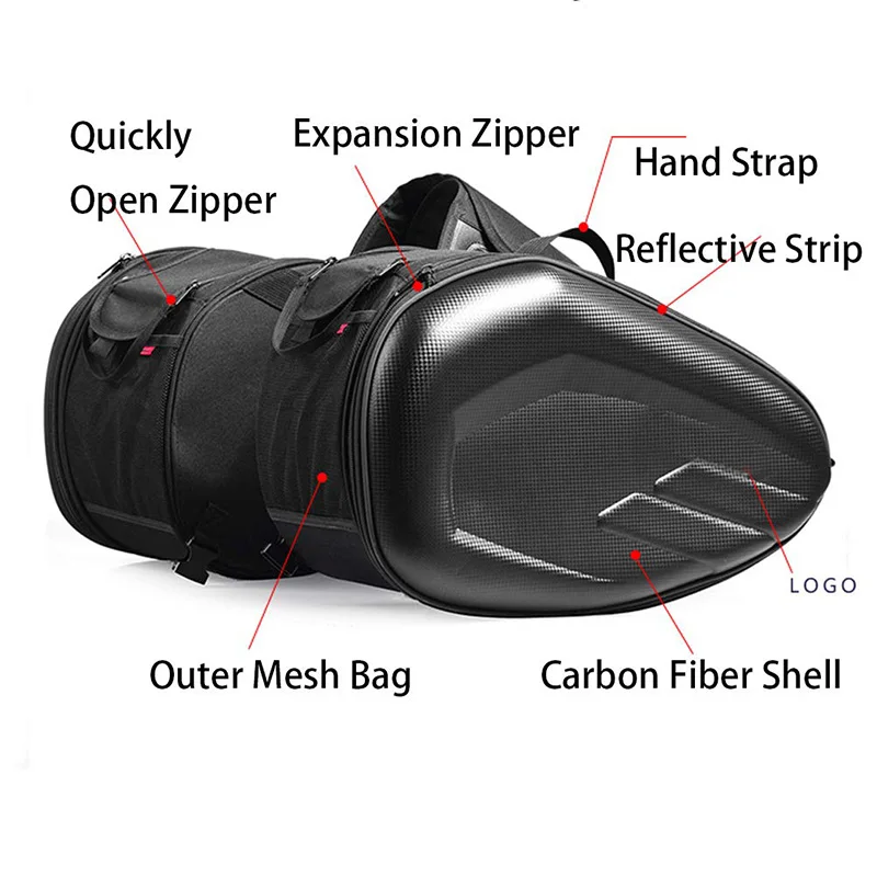 Mais novo motocicleta à prova dwaterproof água corrida moto capacete sacos de viagem mala alforjes + um par capa de chuva + plásticos