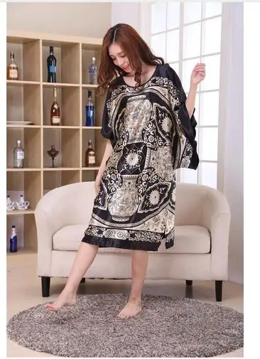 女性用ブラックサテンドレス,カフタン,ラージサイズ6xl,夏用