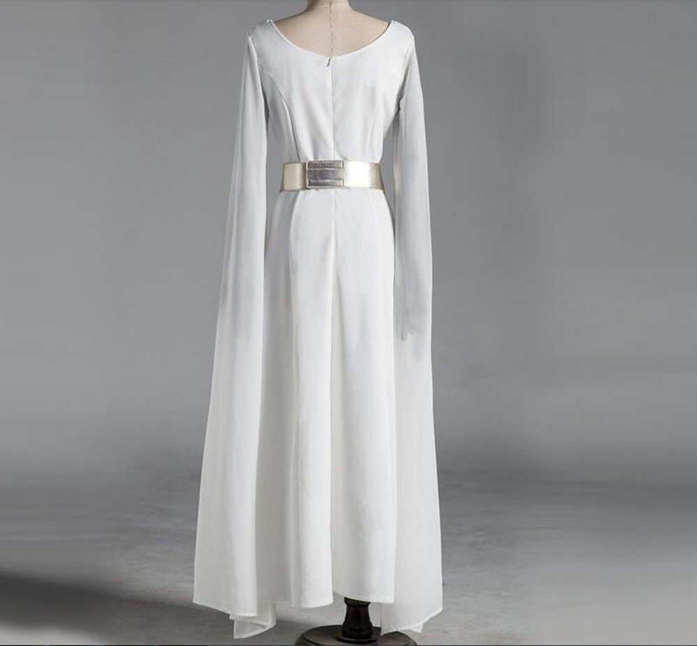 Gaun Leia Cosplay Bintang Putri Leia Wars Gaun Cosplay Kostum Buatan Khusus Halloween Gaun Mewah Ukuran Apapun