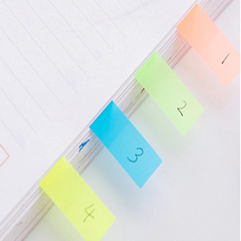 100 Trang Huỳnh Quang Nhãn Giấy Dán Ghi Chú Trong Suốt Chỉ Số Đánh Dấu Trang Miếng Dán Kawaii Đồ Văn Phòng Phẩm Miếng Dán Dấu Cờ
