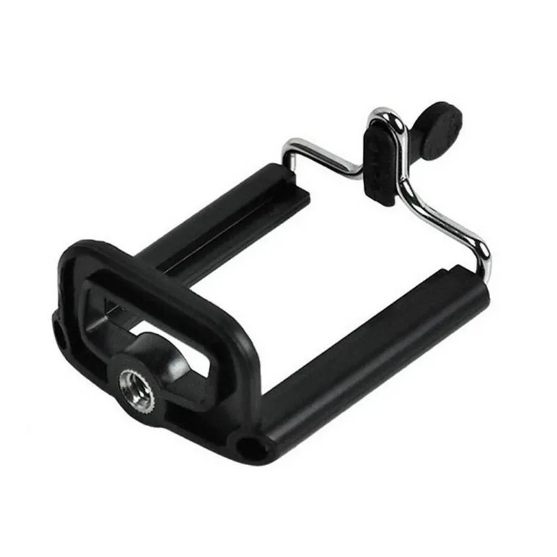 FGHGF-trípode negro para teléfono, soporte con tuerca de 1/4 pulgadas, agujero de tornillo, palo de Selfie, accesorios de Clip para teléfono