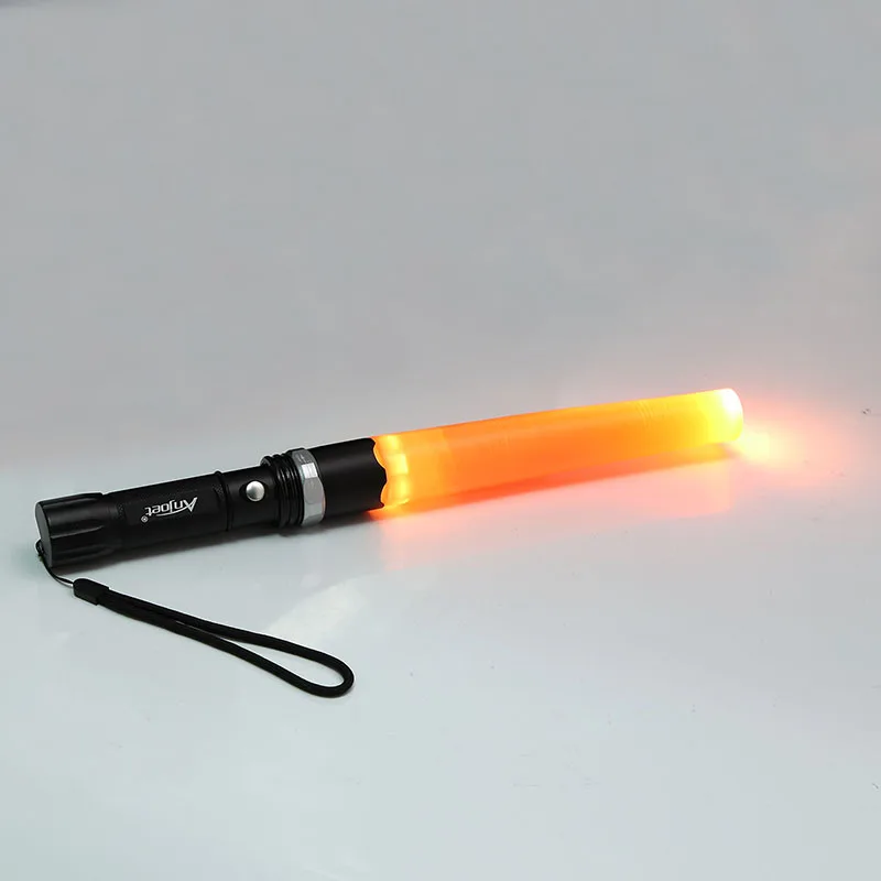 Direccion el tráfico T6 Q5 1000Lm enfoque ajustable linterna led de 3 modos con varita de tráfico linterna para acampar al aire libre 18650 AAA