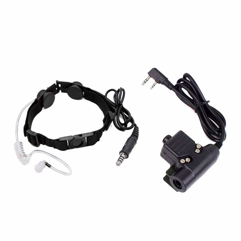 Z Chiến Thuật Cổ Họng Mic Z003 Không Ống Tai Nghe Với U94 PTT Cho 2 Chiều Đài Phát Thanh Đàm BaoFeng UV-5R UV-5X UV-82 TYT TH-UV8000D Retevis H777