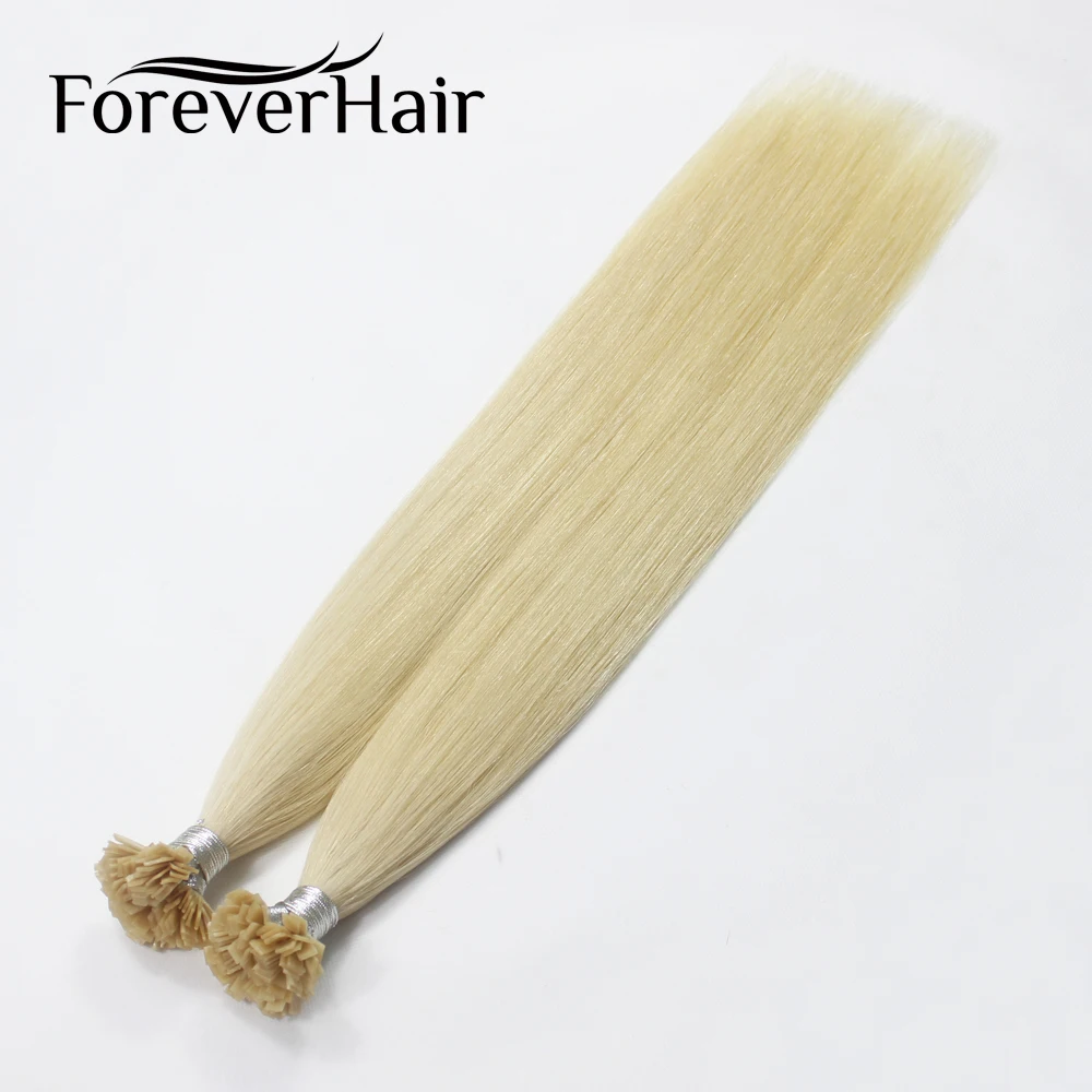 フォーエバーヘア 0.8 グラム/秒 16 "18" 20" 100% レミー人間事前結合フラットチップヘアエクステンションストレートカプセルケラチン融合毛 40 グラム/パック