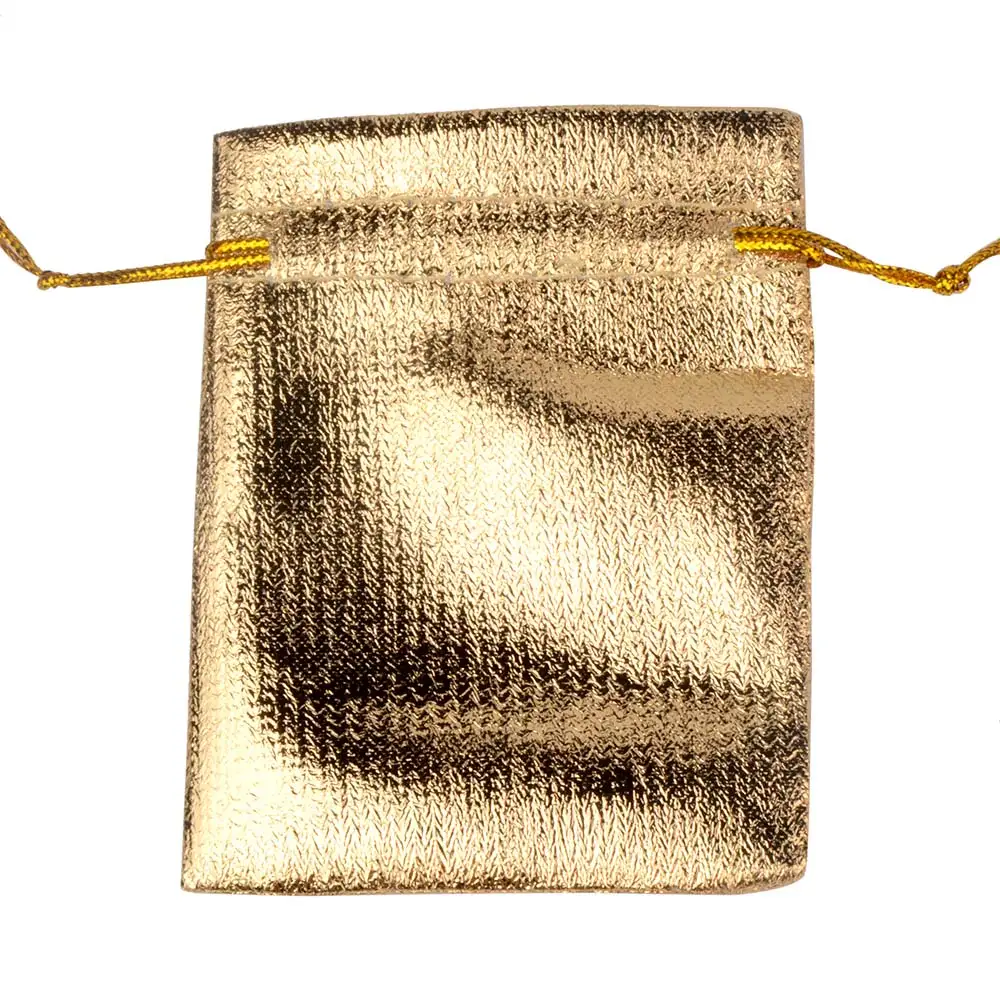 50 ชิ้น/ล็อต 7x9 9x12 10x15 ซม.ปรับเครื่องประดับบรรจุผ้ากระเป๋าสีทอง Drawstring งานแต่งงานกระเป๋าเก็บ