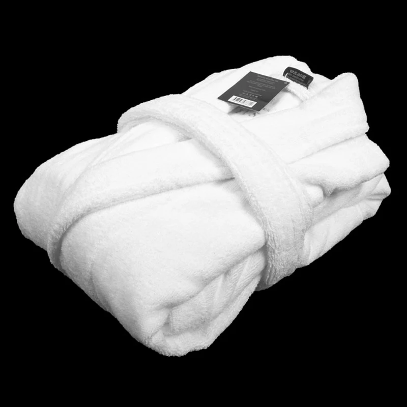 Winter 100% Katoen Mannen Badjas Wit heren gewaad Dikke Lange Handdoek Fleece Warme Zachte Winter Nachtjapon Handdoek Fless Home Hotel liefdes
