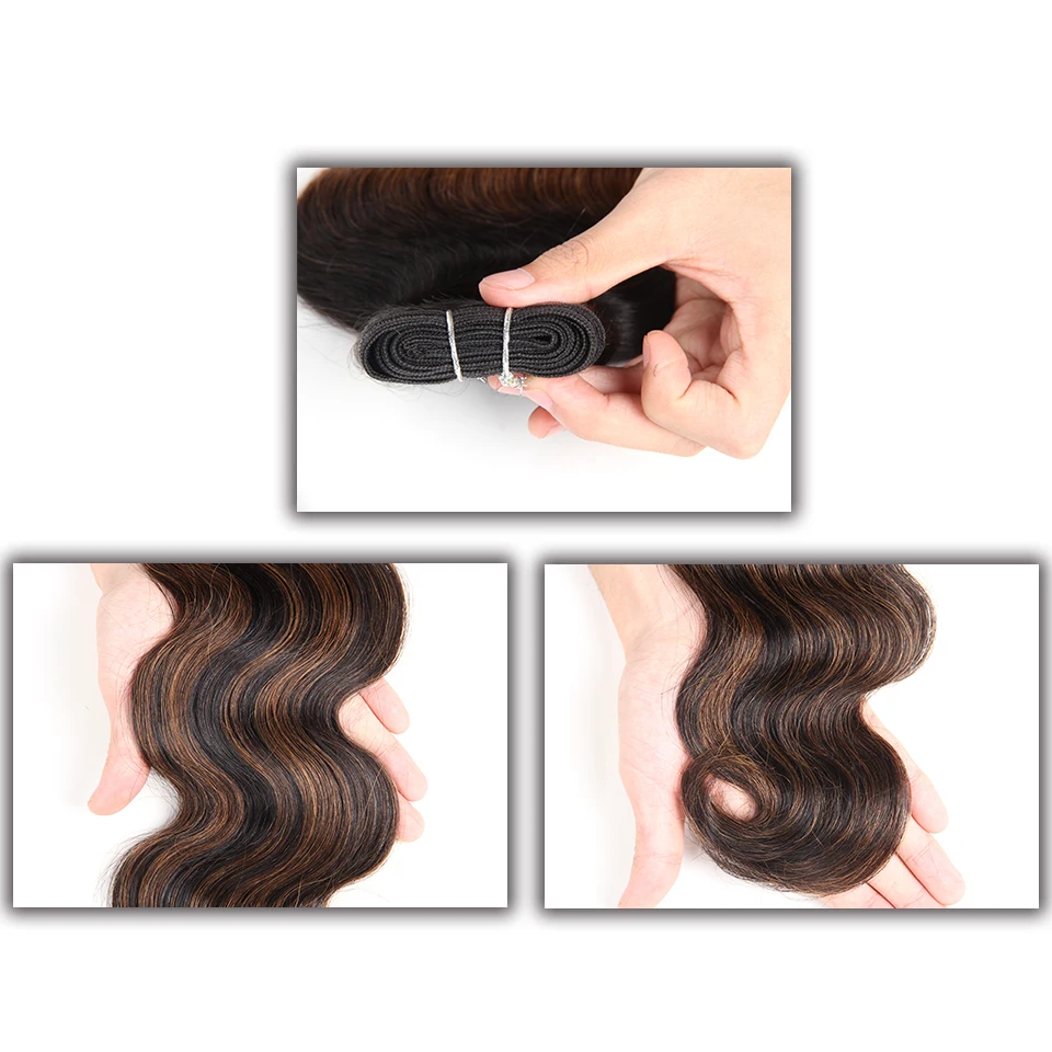 Kiểu Dáng Đẹp Tóc Bó Brasil Sóng Thân 113G Remy Tóc Trước Màu P4/27 P1B/ 30 P4/30 Nâu Phần Mở Rộng 1 Cái