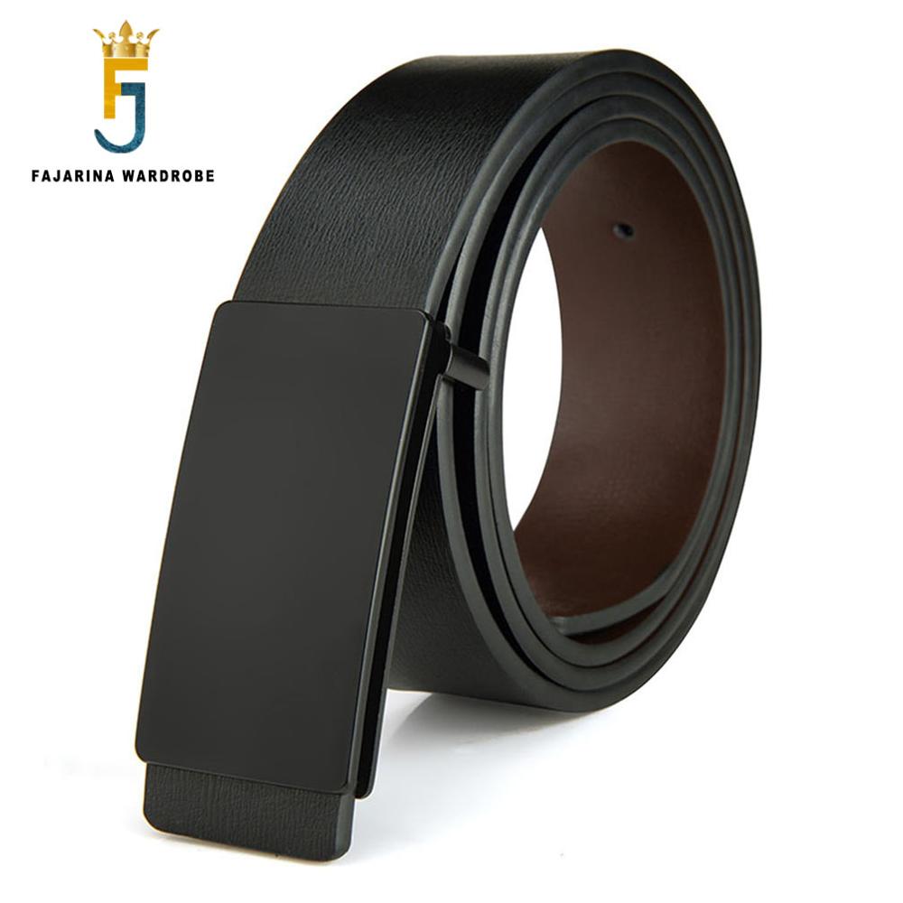 Marca FAJARINA, diseño de calidad para hombres, segunda capa, cuero genuino, cinturones de moda negros, cinturón vaquero para hombres, accesorios de ropa para hombres