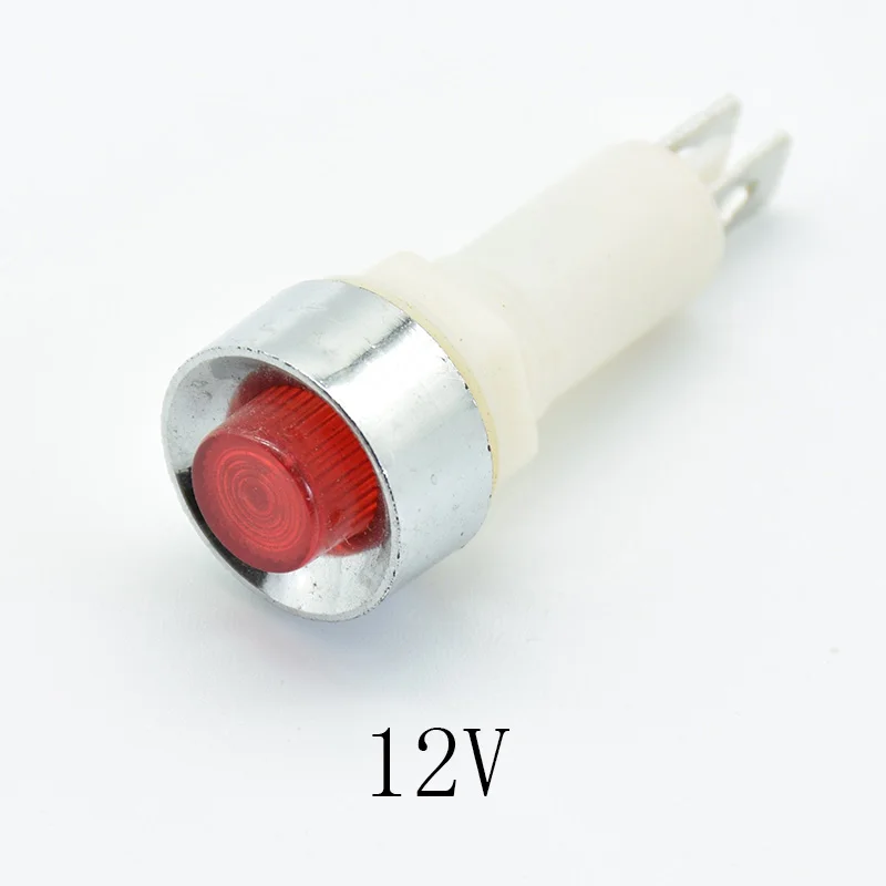 Bộ 5 Đèn Tín Hiệu Bảng Điều Khiển Gắn Neon Đèn Báo Đỏ Xanh Vàng Đèn 220V 12 V/24VDC 10mm NHC Phi Công Hướng Dẫn