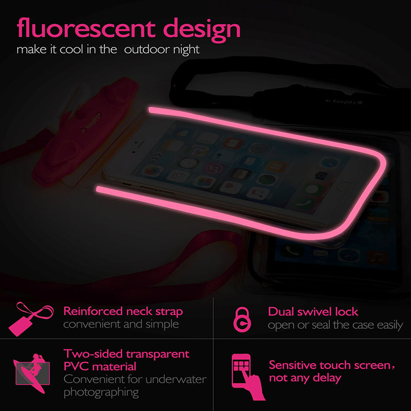 Bolsa impermeable para teléfono, bolsa de natación para buceo a la deriva, bolsa seca subacuática, funda para teléfono, deportes acuáticos, playa, piscina, esquí, 6 pulgadas