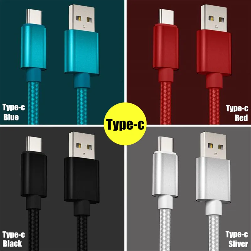 Loại C Micro USB Android V8 Cáp Dữ Liệu Nylon Dệt Full Lõi Đồng Sạc Nhanh & Cáp Chuyển Dành Cho Samsung/HuaWei/MI/OPPO/MP3
