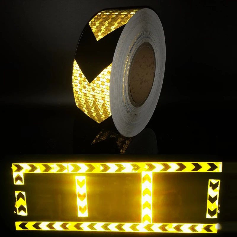 50mmx10m/Roll Reflective Tape Stickers Car-Styling Self Adhesive Warning Tape
