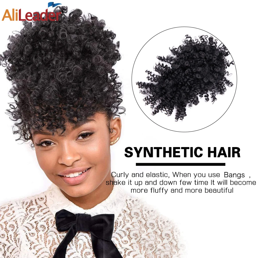 Alileader Tổng Hợp Mới Xoăn Nổ Kinky Tóc Xoăn Nổ Đoạn Ngắn Trên Tóc Extentions Điều Chỉnh Tua Rua Phần Lông Dành Cho Nữ