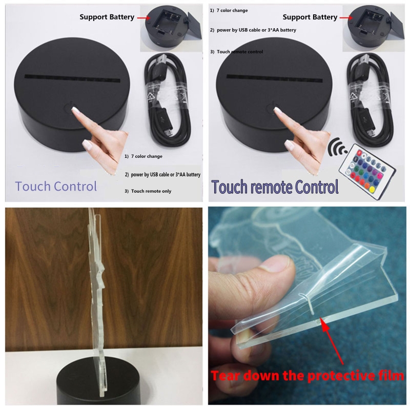 3D-Boxhandschuh, LED-Nachtlicht, optische Täuschung, Lampe, USB-Kabel, 7 Farben, dekorativ, Schlafzimmer, Nachttisch, Geschenk, Geburtstagsfeier