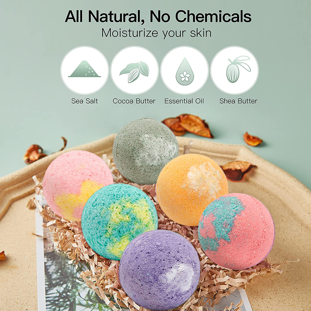 12pcs Organic Bath Bombs Gift Natural Mini Handmade Bathing Foot Spa Bomb Rich Essential Oils For Moisturizing Dry Skin Relaxing