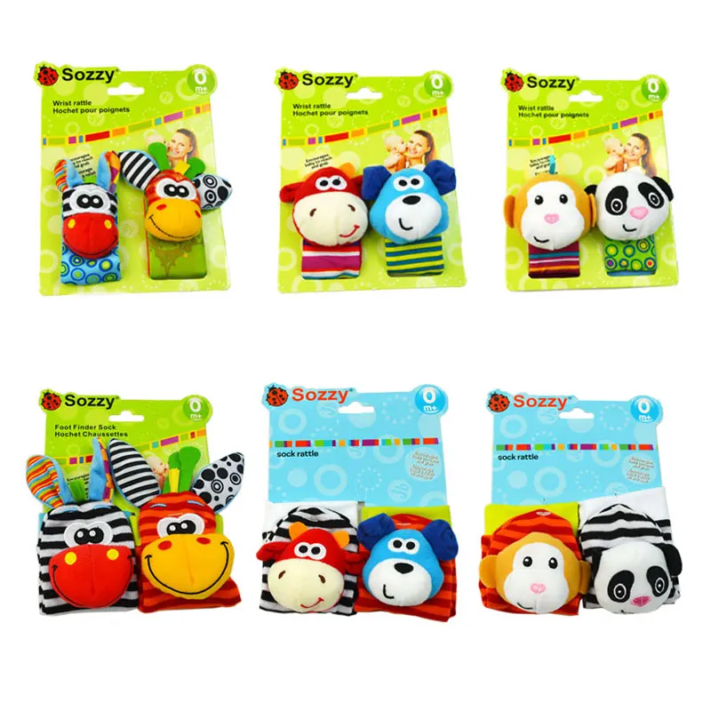 ของเล่นเด็ก 0 12 เดือนตุ๊กตาของเล่นเด็กสัตว์ถุงเท้า Rattles นาฬิกาข้อมือเด็กทารก Rattles ทารกแรกเกิดของเล่นทําให้เสียง Rattle ของเล่นสําหรับทารก