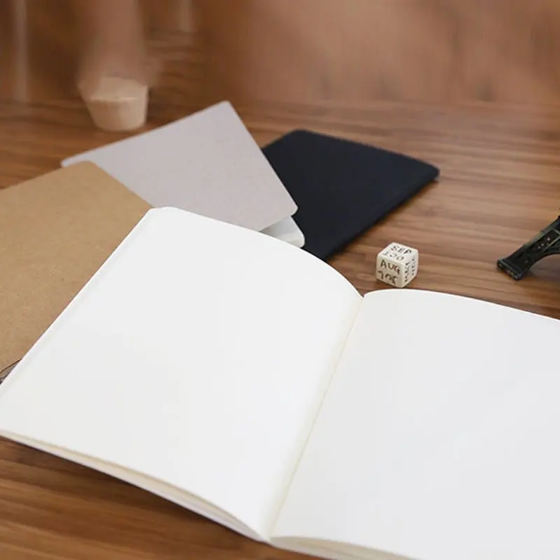 Năm 2023 Thủ Công Máy Tính Xách Tay Đồ Dùng Văn Phòng Nhật Ký Sách Tự Làm Retro Kraft Giấy Trống Memo Pad Phác Thảo Sách Notepad
