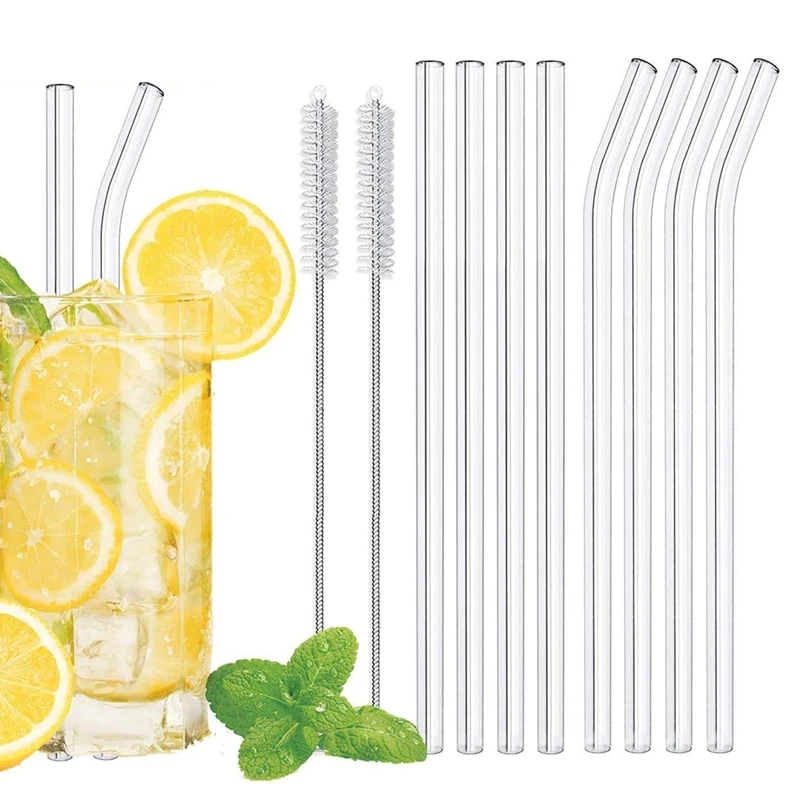 20Cm Ly Sinh Tố Bằng Thủy Tinh Ống Hút, Có Thể Tái Sử Dụng Rõ Ràng Bình Tập Uống Có Ống Hút Cho Sinh Tố Xoài Sữa Lắc Thân Thiện Với Môi Trường Drinkware Ống Hút