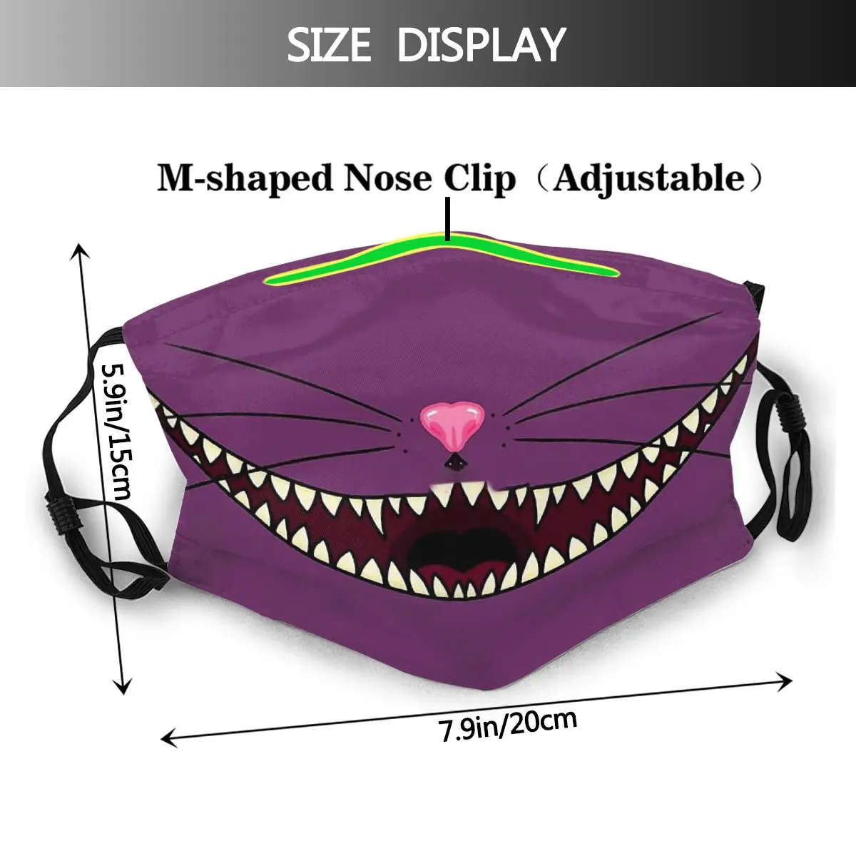 Cheshire Smile ล้างทำความสะอาดได้ปากหน้ากาก Cheshire Cat การผจญภัยของ Alice ใน Wonderland Reusable Face Masks Filters Anti Haze Mask