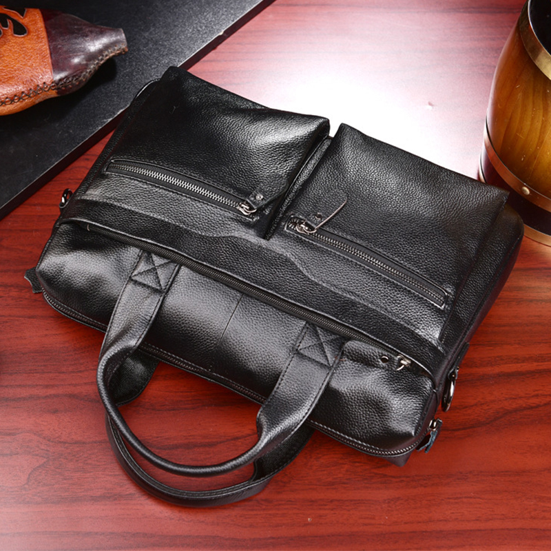 Maletín de mensajero de cuero para hombre, bolso de negocios para IPad, bolso de mano para ordenador, 2023