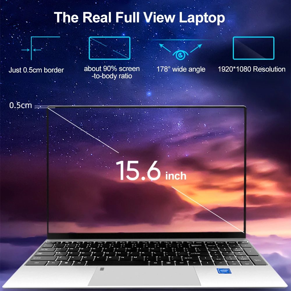 Ordenador portátil de Metal con Windows 11 Pro, computadora de juegos con máx. Ram 36GB MAX Rom 2TB SSD 2,4G/5,0G Wifi Bluetooth AMD Ryzen 7 2700U