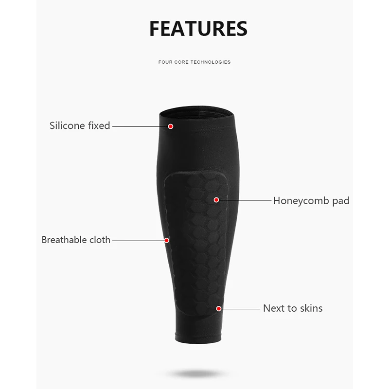 1 PC แขนขา Shin Guards กันกระแทกรังผึ้งไนลอนถุงเท้า Shin Protector ฟุตบอลเกียร์ฟุตบอลโล่กีฬา Legging