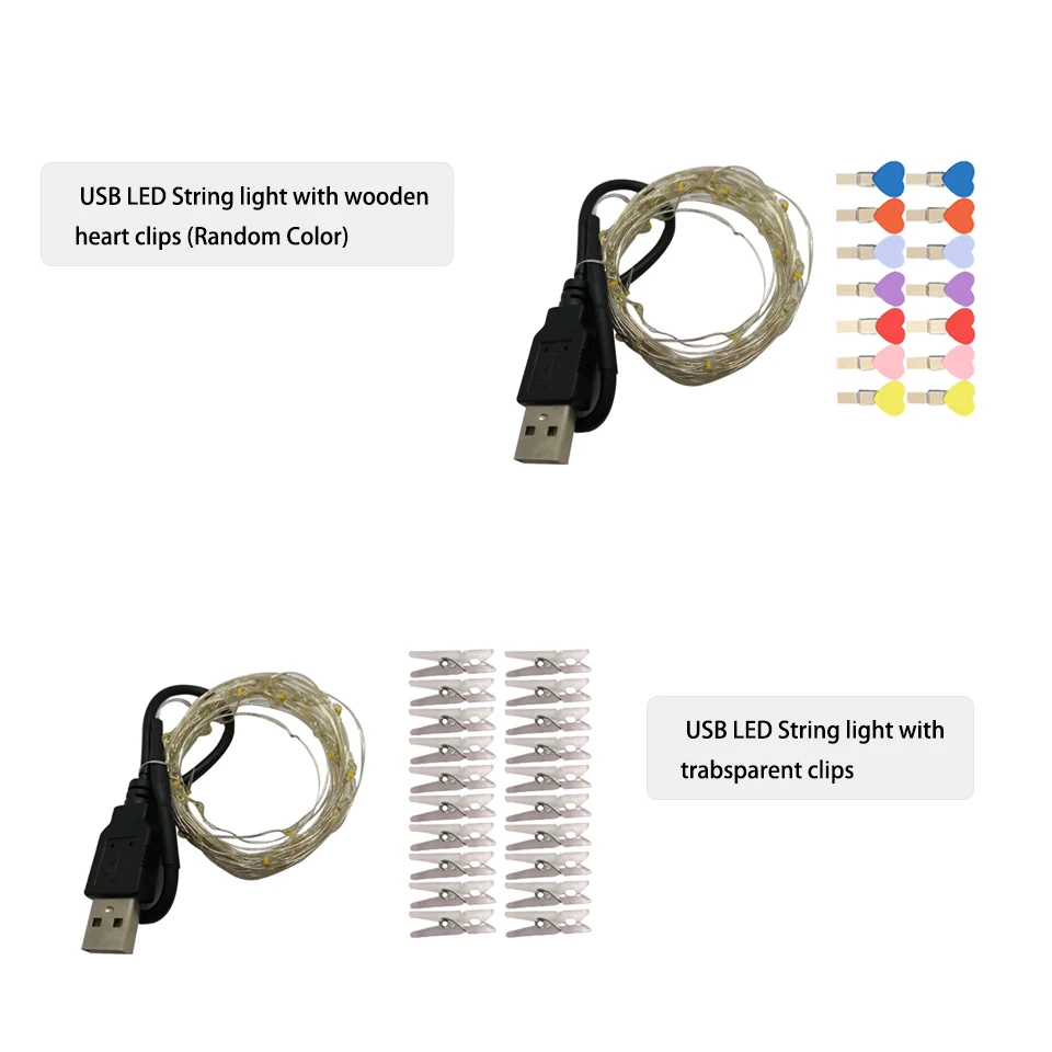 LED String light 5M 10M คลิป USB ไฟ LED Fairy แบตเตอรี่ดําเนินการ Garland ห้องนอนหน้าแรกงานแต่งงานตกแต่งคริสต์มาส
