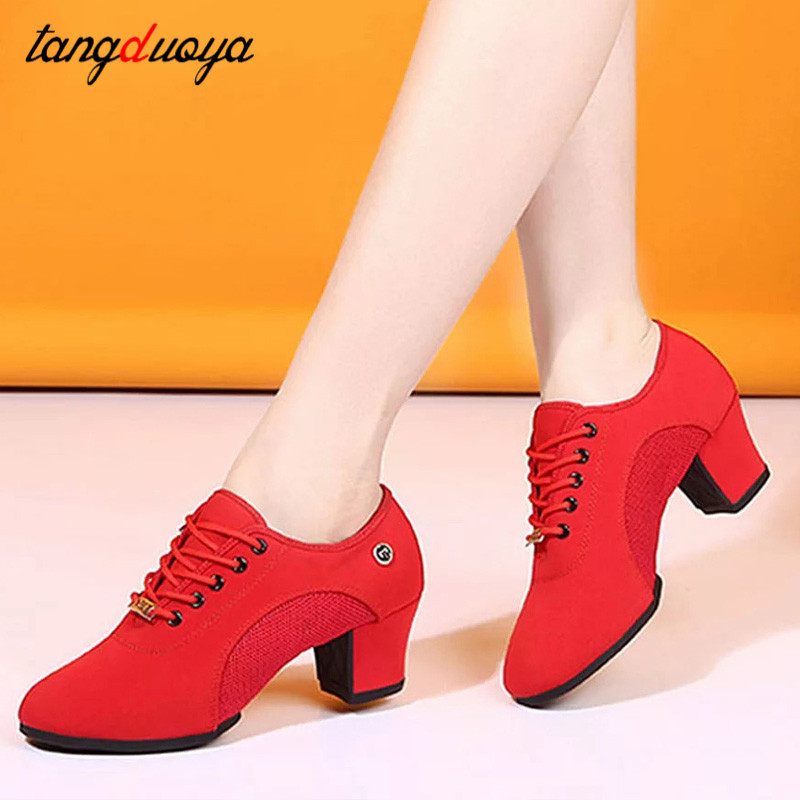 Frau Latin Ballroom Dance Schuhe Weiche Sohle Tuch Frauen Tango Praxis Tanz Schuhe Nahen Ferse Damen Nicht-Slip tanz Turnschuhe