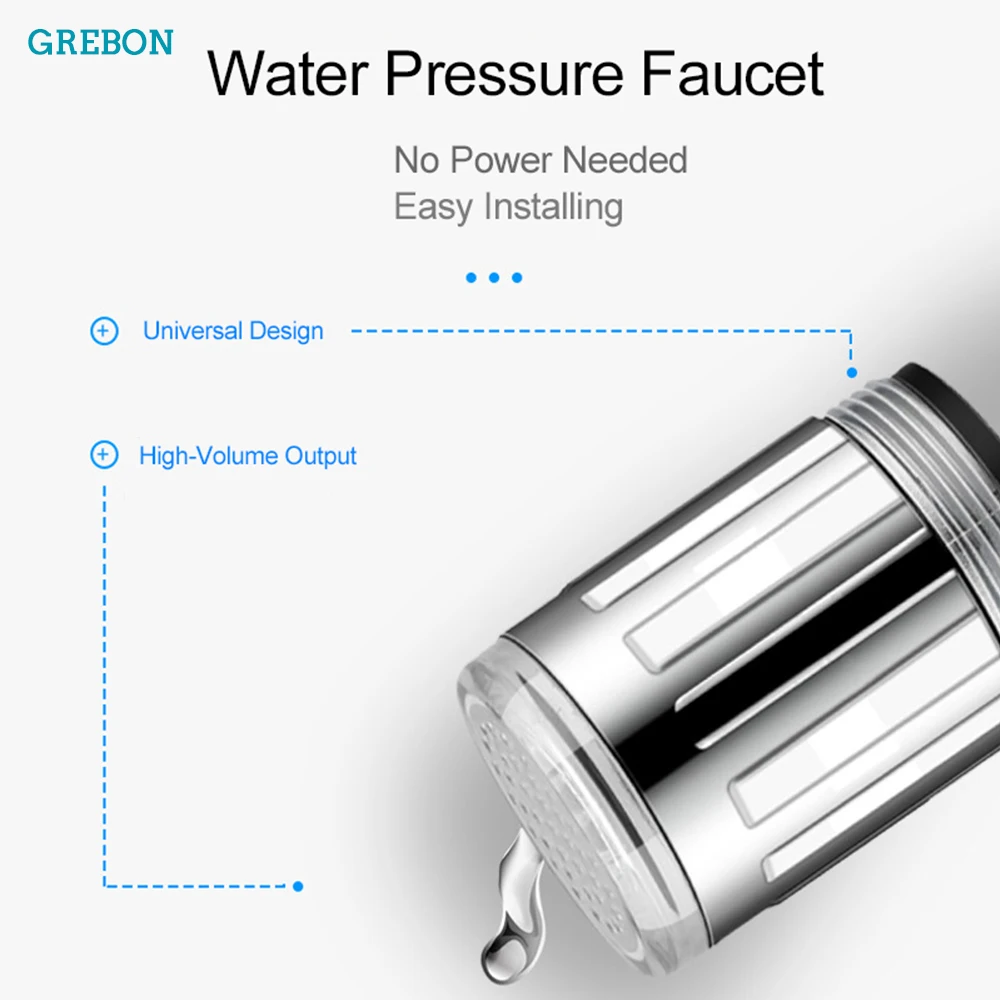 Luminous เปลี่ยนสีหัวฉีดสําหรับ Water Tap Water Sprayer Shining Led Light-Up Glow ก๊อกน้ําห้องครัวกรองห้องน้ํา Access