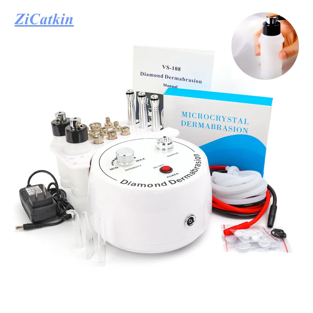 ZiCatkin Kim Cương Siêu Vi Điểm Máy Làm Đẹp Hút Chân Không Hút Dụng Cụ Xịt Nước Mặt Làm Ẩm Mặt Tẩy Tế Bào Chết Bong Tróc Da
