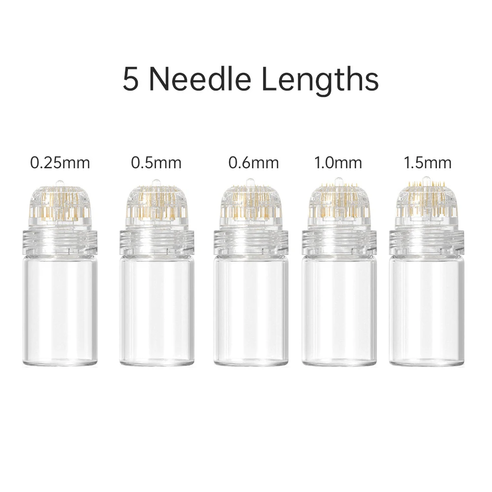 Hydra Derma 20-polige Gold-Titan-Spitzen, Mikronadel, Derma-Stempel, Anti-Aging, Gesichtshaut, wiederverwendbare Mikronadel