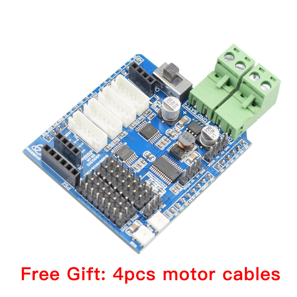 Placa de driver de motor Moebius de 4 canais compatível com Arduino para chassi de carro robô de roda Mecanum inteligente